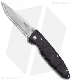 Mcusta Classic Wave Liner Lock Knife Black Micarta (3.4'" Damascus) MC-12D