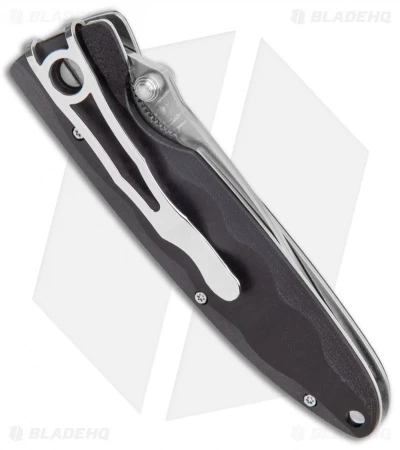 Mcusta Classic Wave Liner Lock Knife Black Micarta (3.4'" Damascus) MC-12D - Image 3