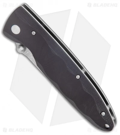 Mcusta Classic Wave Liner Lock Knife Black Micarta (3.4'" Damascus) MC-12D - Image 2