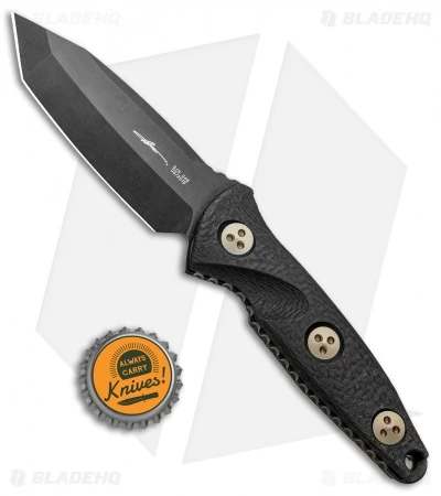 Microtech Signature Series Socom Alpha Mini Tanto Fixed Knife CF (3.8" Black) - Image 4