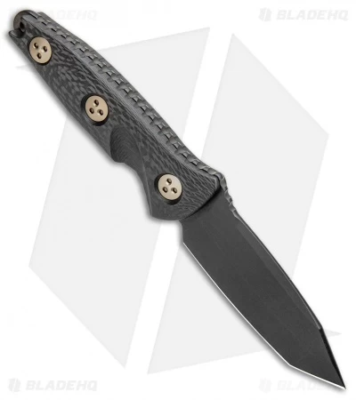 Microtech Signature Series Socom Alpha Mini Tanto Fixed Knife CF (3.8" Black) - Image 2