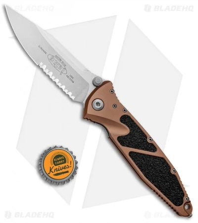 Microtech Socom Elite Manual Knife Tan (4" Stonewash Serr) 160-11TA - Image 4