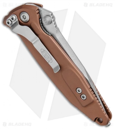 Microtech Socom Elite Manual Knife Tan (4" Stonewash Serr) 160-11TA - Image 3