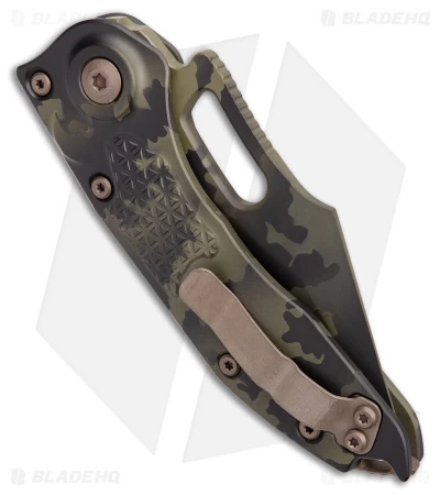 Microtech Stitch Signature Series Automatic Knife Olive Camo (3.75" Camo Serr) - Image 3