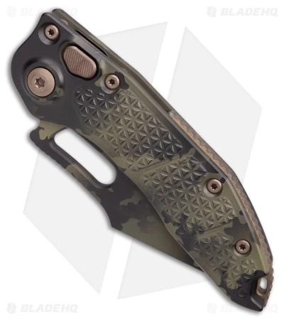 Microtech Stitch Signature Series Automatic Knife Olive Camo (3.75" Camo Serr) - Image 2