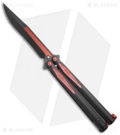 Microtech Tachyon III Balisong Butterfly Knife (4.5" Black/Red) 173-1BW