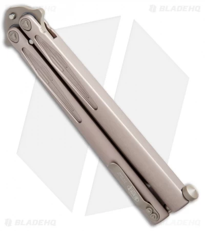 Microtech Tachyon III Balisong Butterfly Knife Tan (4.5" Tan Serr) 173-2TN - Image 3