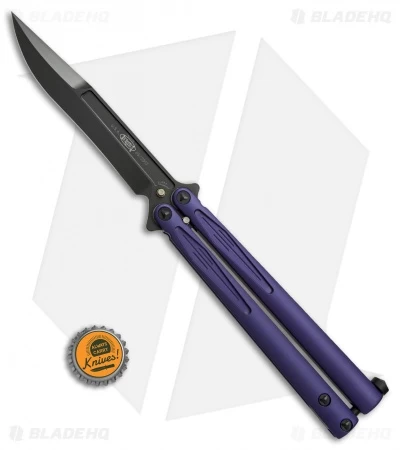 Microtech Tachyon III Balisong Butterfly Knife Purple (4.5" Black) 173-1DLCPU - Image 4