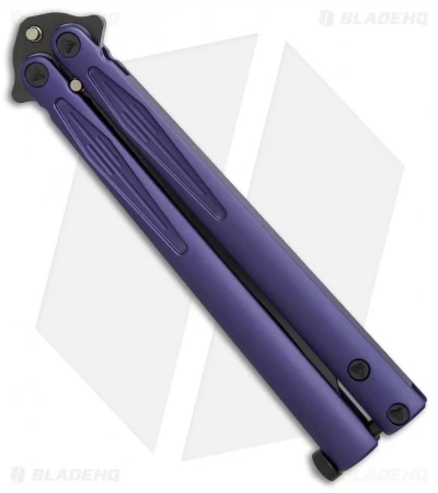 Microtech Tachyon III Balisong Butterfly Knife Purple (4.5" Black) 173-1DLCPU - Image 2
