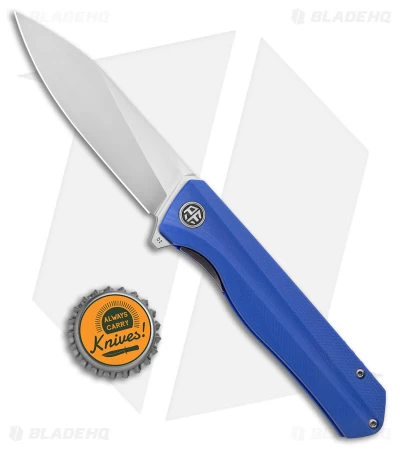 Petrified Fish Forward Liner Lock Knife Blue G-10 (3.5" Satin D2) PF818BS - Image 4