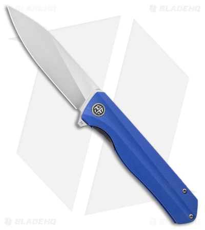 Petrified Fish Forward Liner Lock Knife Blue G-10 (3.5" Satin D2) PF818BS