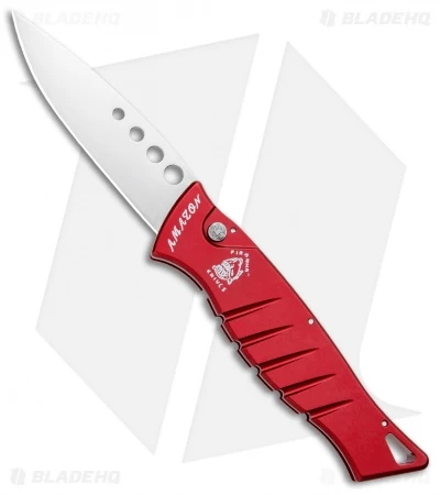 Piranha Amazon Red Automatic Knife (3.45" Mirror Plain)