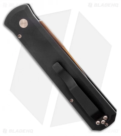 Pro-Tech Godfather Automatic Knife Solid Black (4" Rose Gold) 921 RG - Image 3