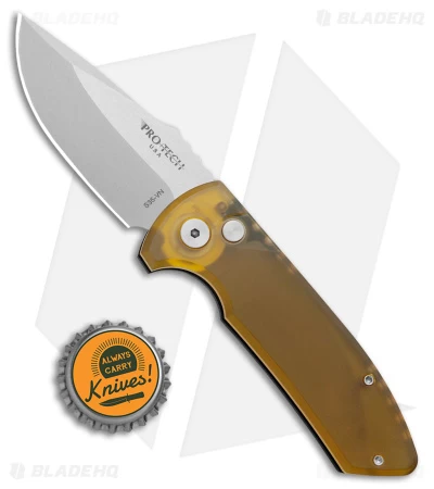 Pro-Tech Les George SBR Automatic Knife Amber Ultem (2.6" Stonewash) - Image 4