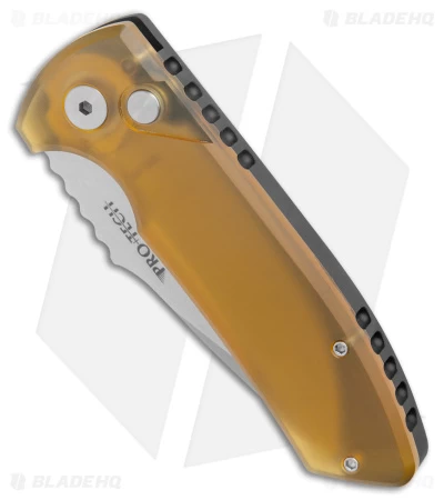 Pro-Tech Les George SBR Automatic Knife Amber Ultem (2.6" Stonewash) - Image 2