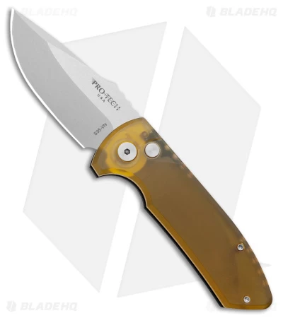 Pro-Tech Les George SBR Automatic Knife Amber Ultem (2.6" Stonewash)