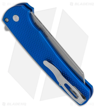 Pro-Tech Malibu Reverse Tanto Knife Textured Blue Aluminum (3.3" SW) Blade Show - Image 3