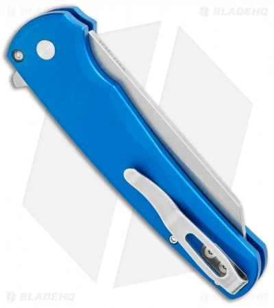Pro-Tech Malibu Reverse Tanto Plunge Lock Flipper Knife Blue (3.3" Stonewash) - Image 3