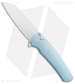 Pro-Tech Malibu Reverse Tanto Plunge Lock Flipper Knife Blue Titanium (3.3" SW)