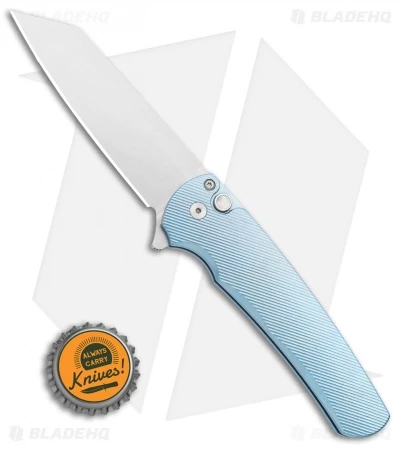 Pro-Tech Malibu Reverse Tanto Plunge Lock Flipper Knife Blue Titanium (3.3" SW) - Image 4