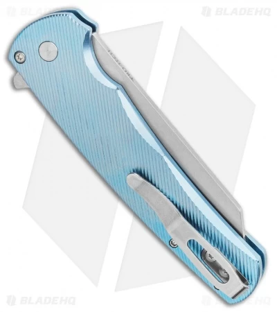 Pro-Tech Malibu Reverse Tanto Plunge Lock Flipper Knife Blue Titanium (3.3" SW) - Image 3