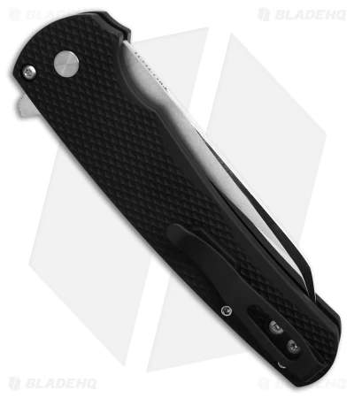 Pro-Tech Malibu Reverse Tanto Flipper Knife Textured Black Alum (3.3" Mirror) - Image 3
