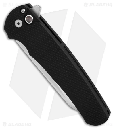Pro-Tech Malibu Reverse Tanto Flipper Knife Textured Black Alum (3.3" Mirror) - Image 2
