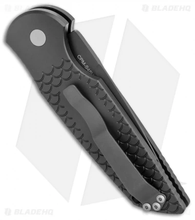 Pro-Tech TR-3 Automatic Knife Black Fish Scales (3.5" DLC S45VN) Exclusive - Image 3