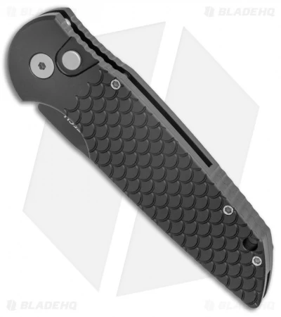 Pro-Tech TR-3 Automatic Knife Black Fish Scales (3.5" DLC S45VN) Exclusive - Image 2