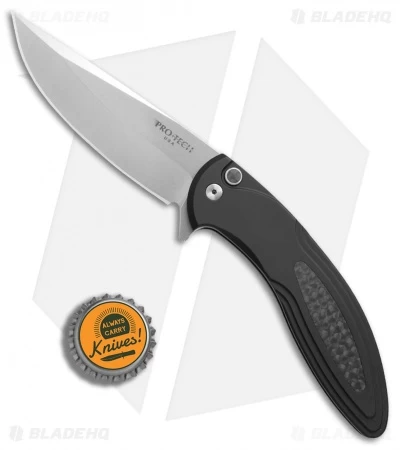 Pro-Tech Cambria Flipper Knife Black Al/Carbon Fiber (3.5" Stonewash) CF21 - Image 4