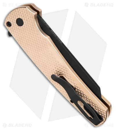 Pro-Tech Malibu Reverse Tanto Button Lock Knife Bronze Alum (3.3" Black DLC) - Image 3