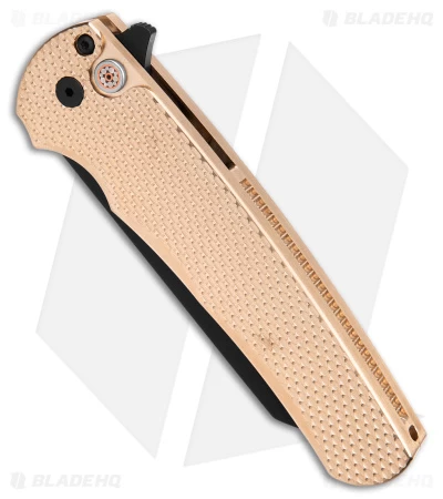 Pro-Tech Malibu Reverse Tanto Button Lock Knife Bronze Alum (3.3" Black DLC) - Image 2