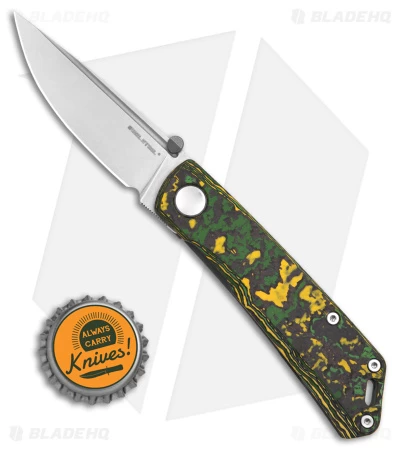Real Steel Luna Boost Frame Lock Knife Toxic Fat Carbon (2.75" Stonewash) - Image 4