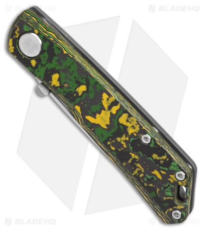 Real Steel Luna Boost Frame Lock Knife Toxic Fat Carbon (2.75" Stonewash) - Image 2