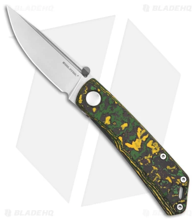 Real Steel Luna Boost Frame Lock Knife Toxic Fat Carbon (2.75" Stonewash)