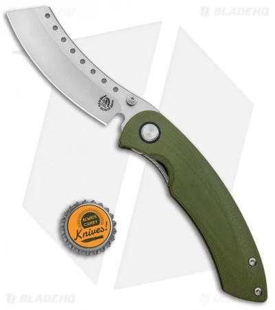 Red Horse Knife Works Hell Razor P Liner Lock Knife OD Green G10 (3.625" SW) - Image 4