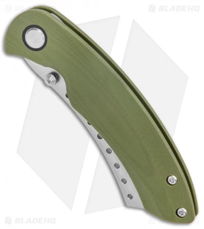 Red Horse Knife Works Hell Razor P Liner Lock Knife OD Green G10 (3.625" SW) - Image 2