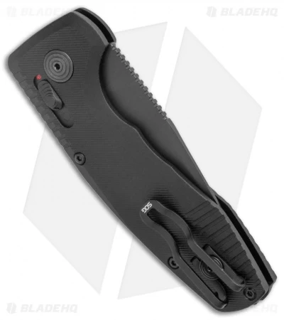 SOG Knives SOG-TAC AU Compact Automatic Knife Black (3" Black Serr) - Image 3