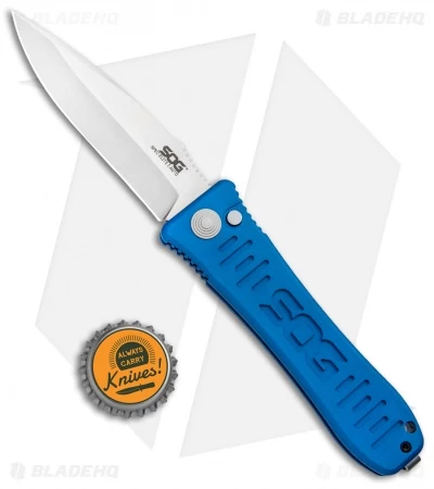 SOG Knives Spec Elite I Automatic Knife Blue (3.5" Satin) SE-51BU - Image 4