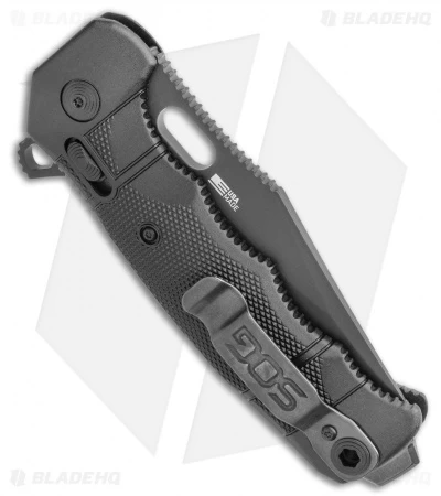 SOG Seal XR Flipper XR-Lock Knife Black FRN (3.9" Black S35VN) - Image 3