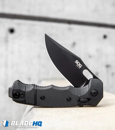 SOG Seal XR Flipper XR-Lock Knife Black FRN (3.9" Black S35VN) - Image 5