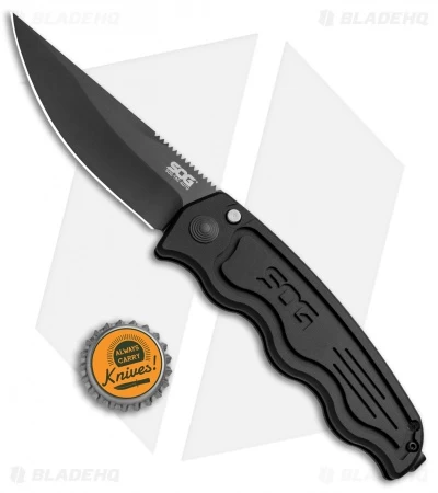 SOG-TAC Clip Point Automatic Knife (3.5" Black) ST-02 - Image 4