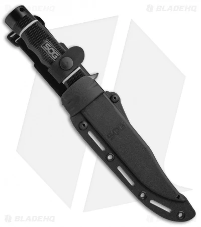 SOG Tech Bowie Fixed Blade Knife (6.4" Black) S10B - Image 3