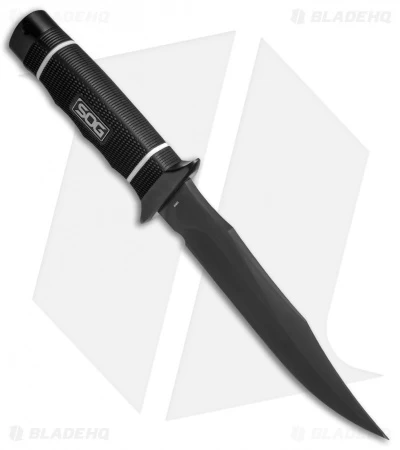 SOG Tech Bowie Fixed Blade Knife (6.4" Black) S10B - Image 2
