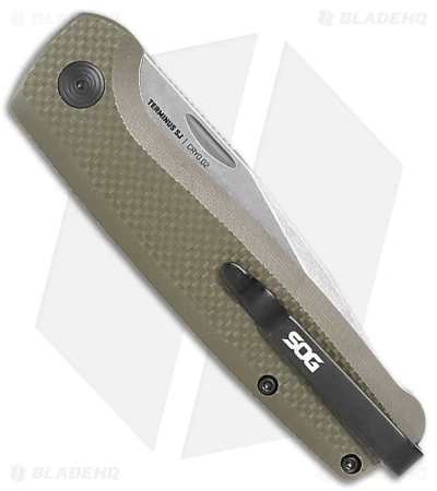 SOG Terminus Slip Joint Knife OD Green G-10 (2.9" Stonewash CRYO D2) - Image 3