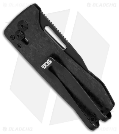 SOG Ultra XR Folding Knife Blackout Carbon Fiber (2.8" Black S35VN) - Image 3