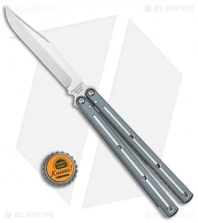 Squid Industries Krake Raken V2.5 Bowie Balisong Knife Mythril Dual Tone (4.5") - Image 4