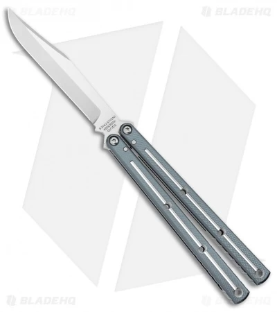 Squid Industries Krake Raken V2.5 Bowie Balisong Knife Mythril Dual Tone (4.5")