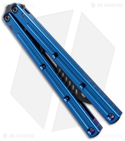 Squid Industries Krake Raken V2.5 Balisong Trainer Blue Inked (4.4" Black) - Image 3