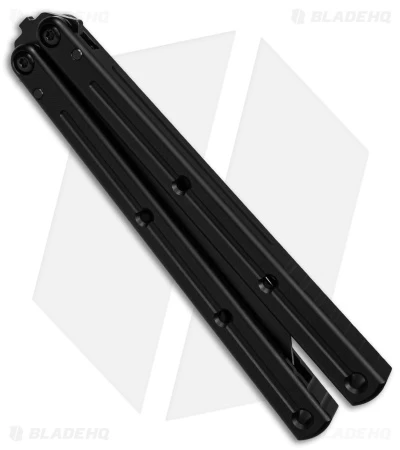 Squid Industries Krake Raken V2.5 Tanto Balisong Matte Black (4.5" Matte Inked) - Image 3
